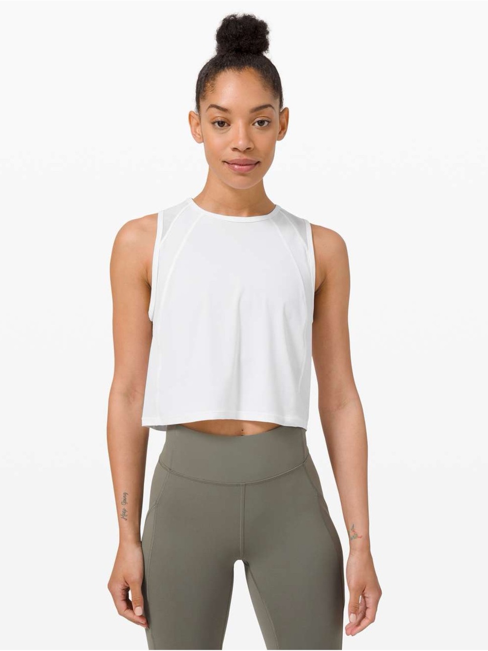 lululemon athletica White Cropped Sculpt Tank 12